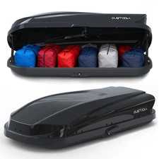 14 Cu. Ft. Rooftop Cargo Box Luggage Box 2 Locks, Dual Openings, Black