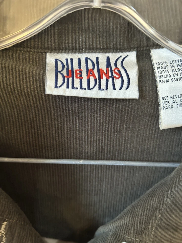 Bill Blass Women’s Beige Chambray Chore Coat W/ Loden Cord Collar , Cuffs L - Image 3 of 4