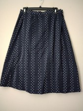 VINTAGE Talbots Petites Made In USA 100 Cotton Embroidered Dots Wrap Skirt