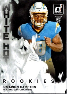 2025 Omarion Hampton Donruss White Hot Rookies RC #WHR-OMH Los Angeles Chargers
