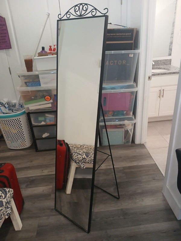 IKEA KARMSUND Freestanding Cheval Mirror Black Framed Stand Vertical