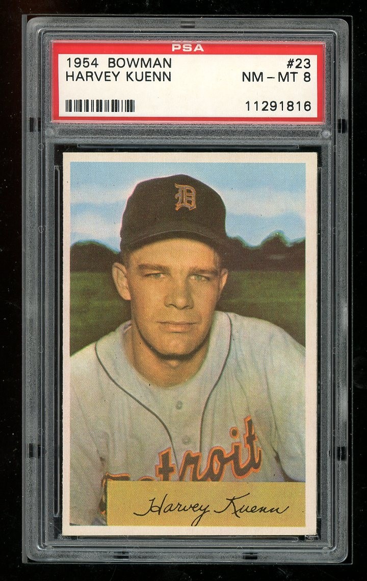 1954 Bowman #23 Harvey Kuenn PSA 8
