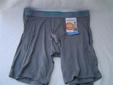 NEW MENS JOCKEY LOT OF 2 PAIR GRAY CHAFE PROOF LONG LEG BOXER BRIEFS MED 32-34