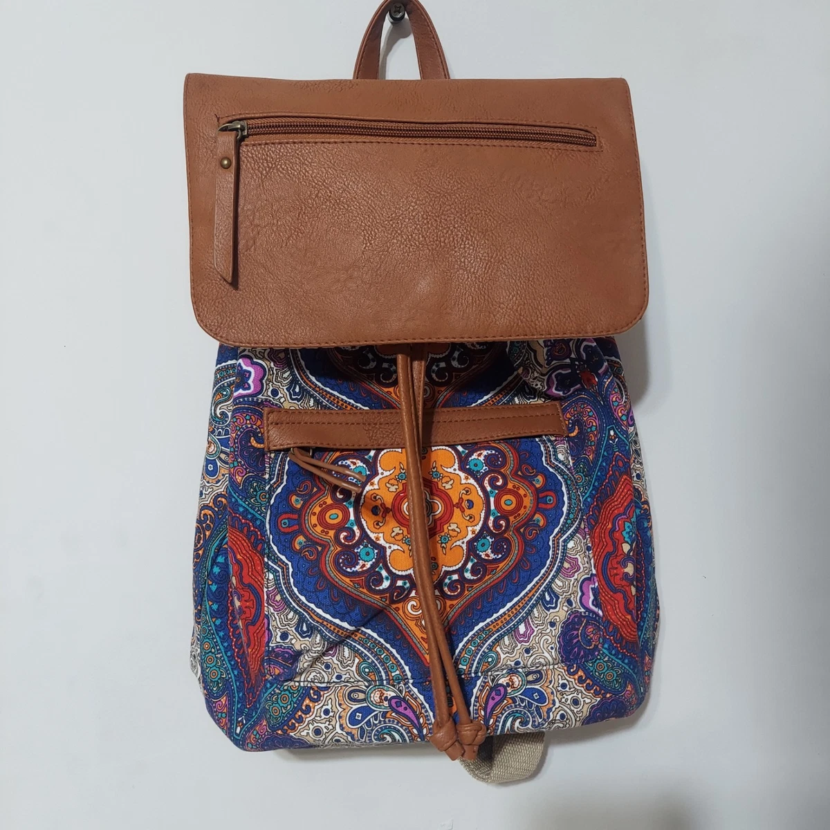 Madden Girl Backpack Faux Leather Foldover Flap Gold Hardware Sleek Urban Madden Girl Faux Leather Exterior Backpack Bags & Handbags  main image 4