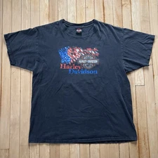 VTG 90s Harley Davidson T-Shirt Chopper Biker Mens 2XL Made In USA - CRAZY FADE