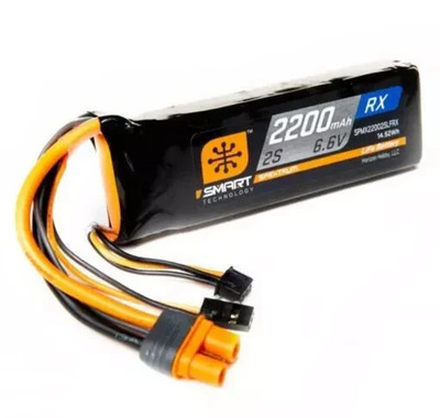 Spektrum 2200mAh 2S 6.6V Smart LiFe Receiver Battery IC3 SPMX22002SLFRX BNIB