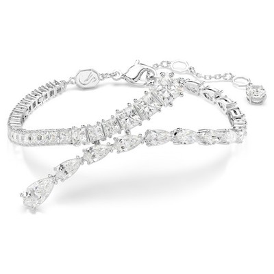 Swarovski Matrix Bracelet, Mixed Cuts, White, Rhodium Plated 5693154