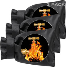 Outdoor Faucet Insulator Cover - 3 Pack, Winter Protection, Black