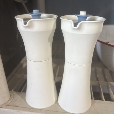 Vintage Tupperware Oil and Vinegar Dressing Cruets #1246 White and Blue NEW!!