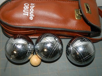OBUT Boules 3 Chromed Balls 600g + 1 Wood ball + Carrying Case Set FREE SHIP
