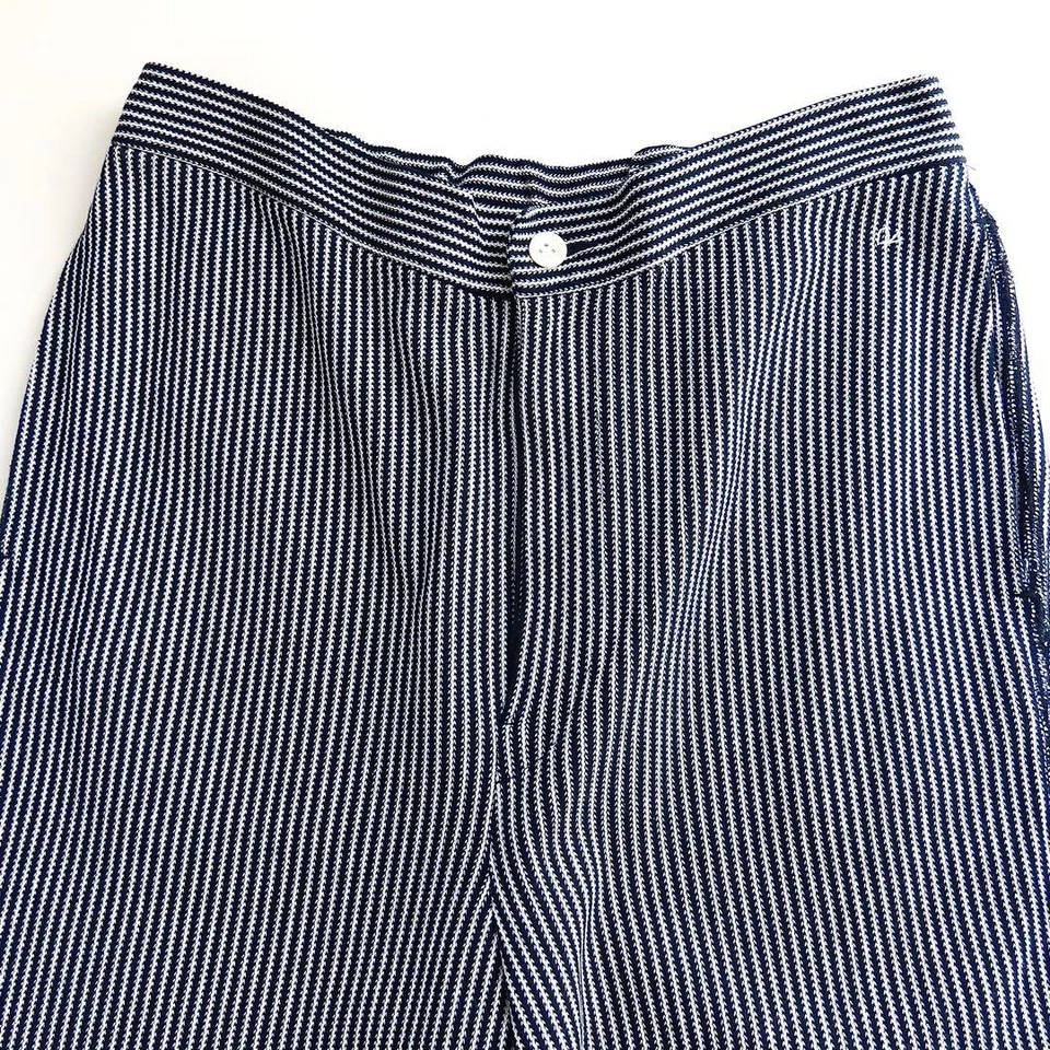 Pantalones Anchos 45R Russell Hickory Rayas Cintura Elástica 3 Usados JAPÓN Foto 3 de 4