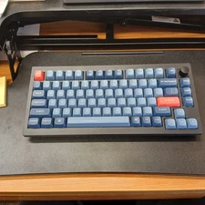 Keychron V1 Max Wireless Mechanical Keyboard, Hot-Swappable, QMK/VIA, Blue/Gray