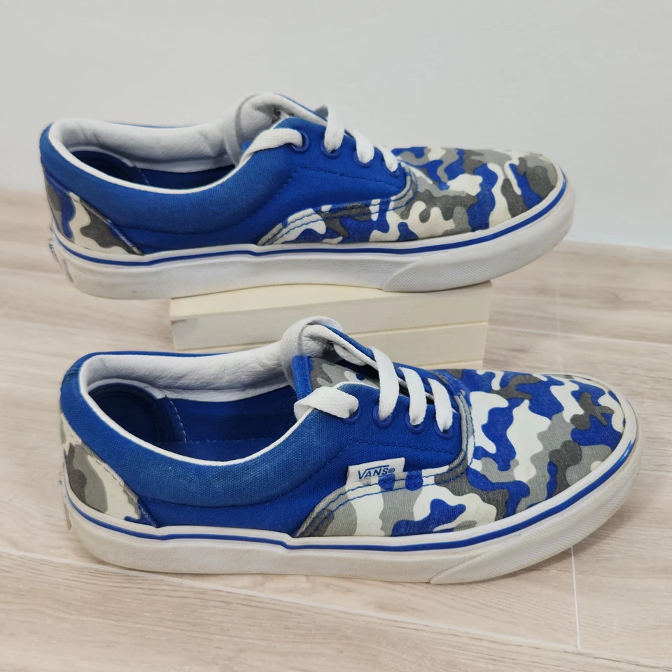 Van's 507698 Off The Wall Skate Shoes Youth Size 2.5 Blue Camo - Image 3 of 4