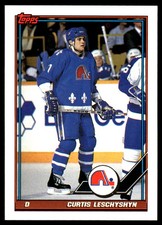 1991-92 Topps #39 Curtis Leschyshyn Quebec Nordiques Hockey Card