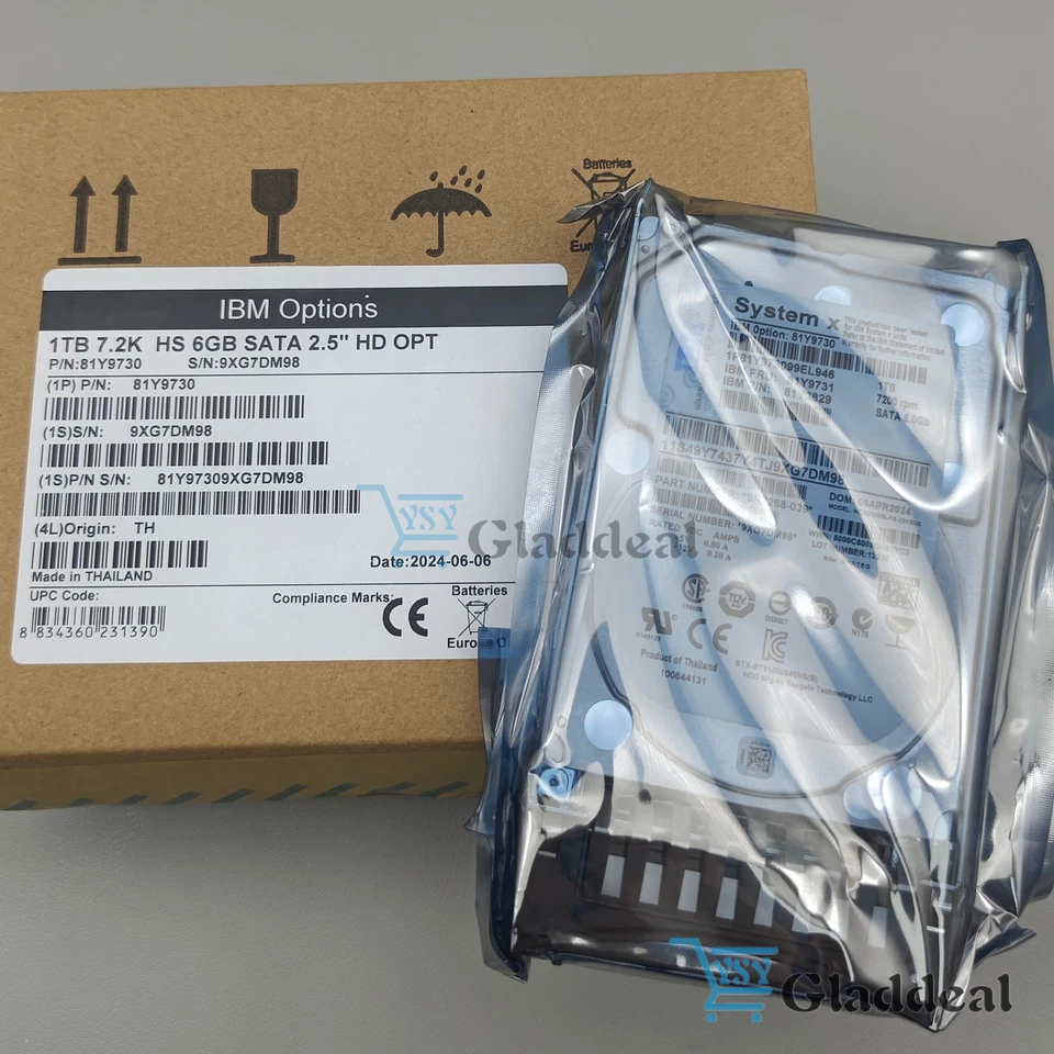 New IBM 81Y9730 81Y9731 1TB 7.2K 6Gbps NL SATA 2.5" SFF HS HDD - Image 3 of 4