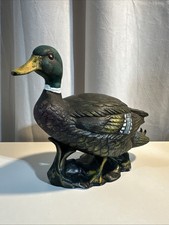 Vintage Hand Painted Mallard Duck Figurine Ceramic Country Decor
