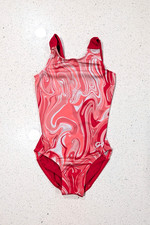 BEAUTIFUL GK ELITE Gymnastic Dance Leotard Medium RESIN POUR Swirl PSYCHEDELIC