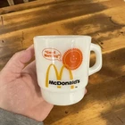 Vintage McDonald’s "Good Morning"  Fire King Anchor Hocking Milk Glass Cup Mug