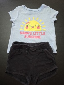 Girls Sz 18-24m NANAS LITTLE SUNSHINE Tshirt With Cute Shorts