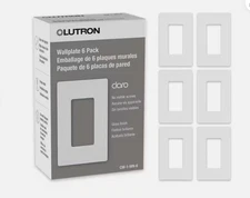 Lutron CW1WH6 Single Gang Claro Wall Plate - White (6 pack)