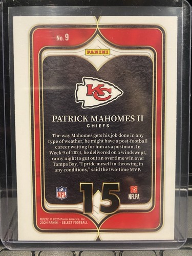 2024 Panini Select - Select Numbers Patrick Mahomes II #9 - Bild 2 von 2