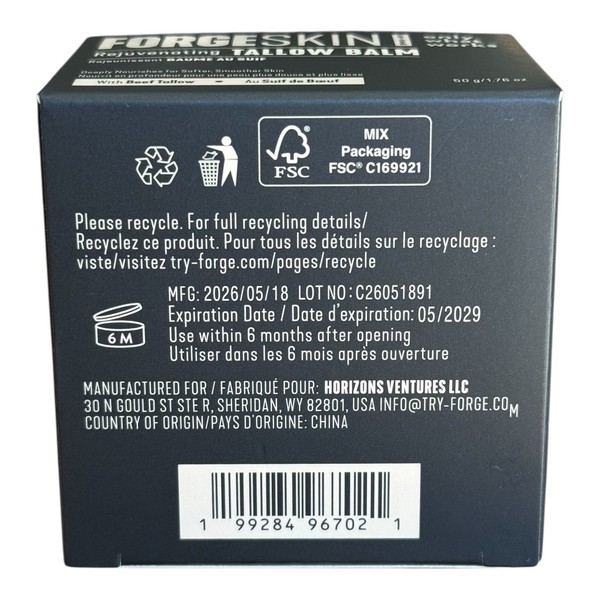 Bálsamo Facial FORGE SKIN para Hombre 50g Crema Hidratante de Sebo de Res 5