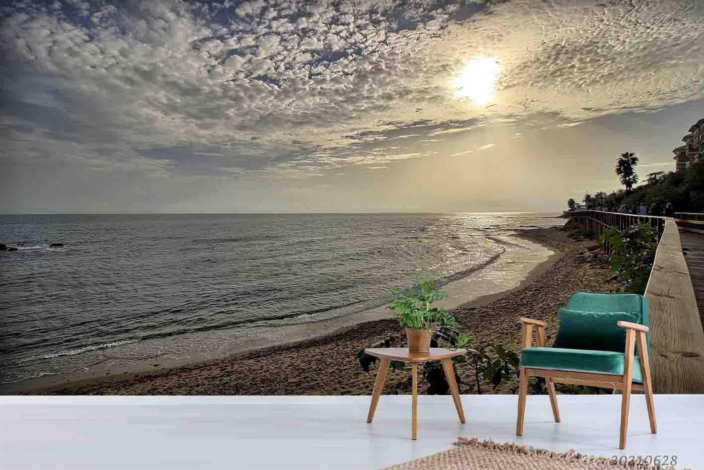 3D Coast Ocean Sky Landscape Wall Murals Wallpaper Murals Wall Sticker