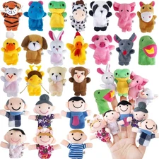Finger Puppets Set Soft Plush Toys Storytime Learning Aid Mini Figures Kid 24Pcs