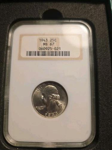 1943 Washington 25c  Ms 67 NGC Old Fatty, High Grade  Intact Holo Very Nice Coin