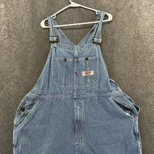 VTG BIG MAC Bib Overalls Men 42 Blue Hickory Stripe Outdoor Farmer Workwear 90s