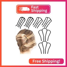 6 Piece Metal Hair Side Combs  Forks, U Shape for Vintage Updo Bun Hairstyles,