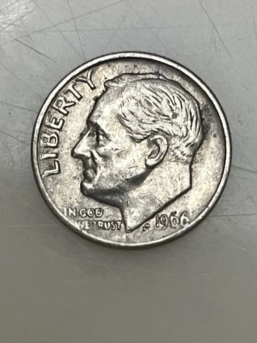 1966 Us 10 Cent Coin No Mint Mark #14