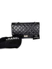 CHANEL Black Reissue 2.55 Quilted 227 Aged Calfskin Leather Crossbody Bag