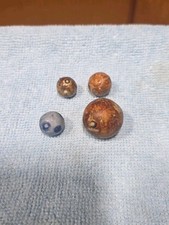 Antique Clay Bennington Marbles Lot of 4 Various Sizes