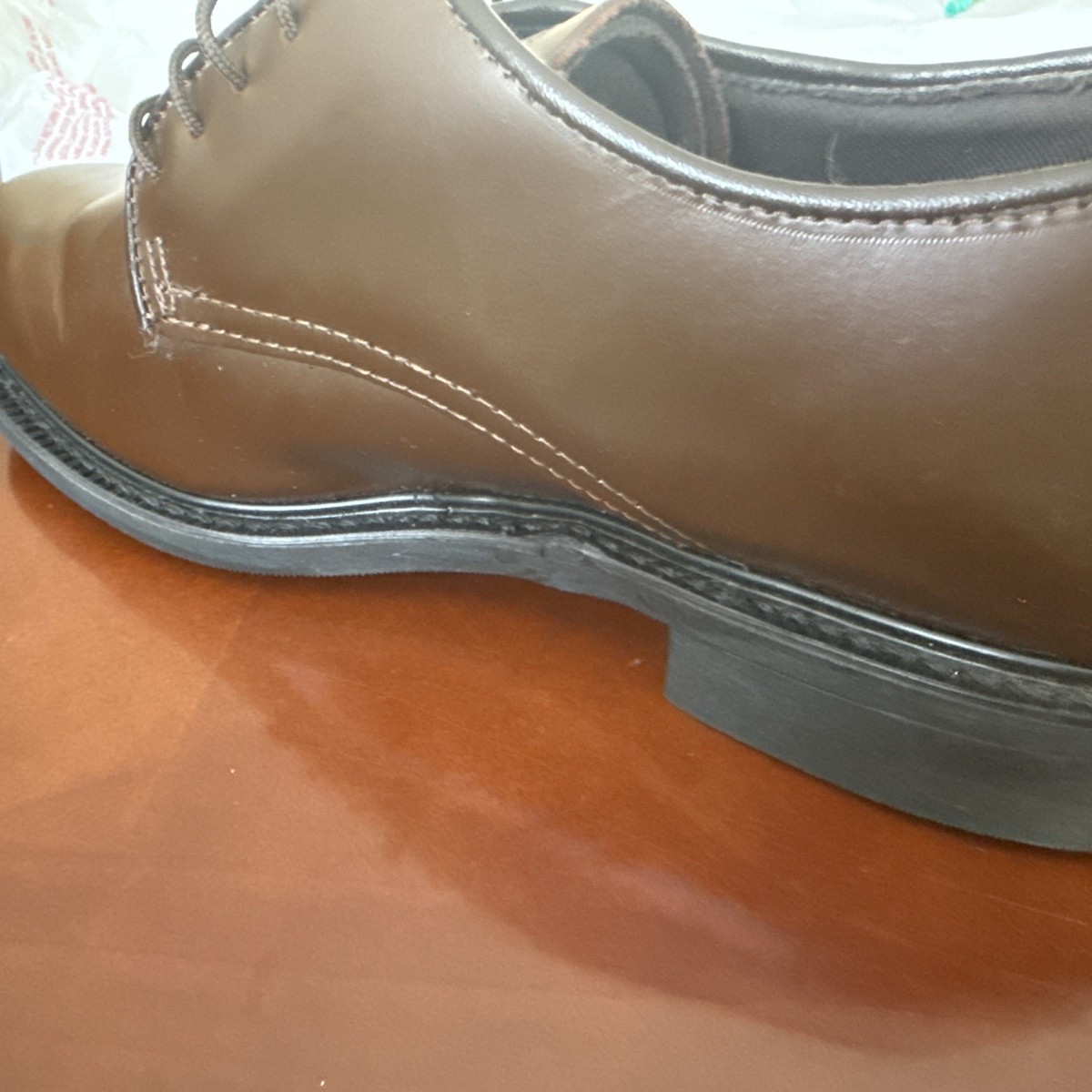 Capps agsu brown leather oxfords military dress shoes 8 3e USA #90259A vibram Capps AGSU Brown Leather Oxfords Military Dress Shoes 8 3E  main image 4