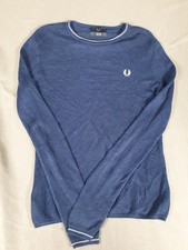 Fred Perry Reissues Kintted Jumper Mens Small - Medium M Navy Blue Italy Mods
