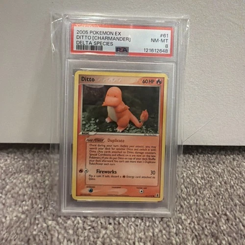 2005 POKEMON EX DELTA SPECIES #61 DITTO [CHARMANDER] DELTA SPECIES PSA 8