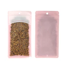 100/200/500 Clear & Pink Flat Resealable Food Zip Seal Lock Hang Hole Bags