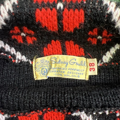Vintage Sidney Gould Womens Black Red Designer Pullover Sweater Size 38/Med - Picture 3 of 5