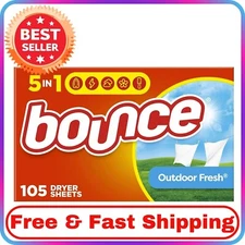 Bounce Fabric Dryer Sheets, Outdoor Fresh Scent, 105 Count