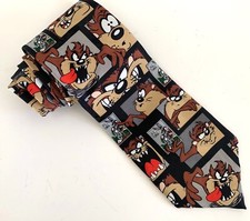 Looney Tunes Neck Tie Stamp Collection Taz Tasmanian Devil Mens VTG 1997