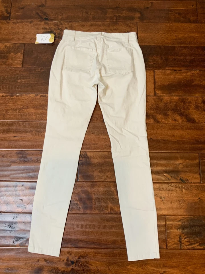 Pantalones de mezclilla Trina Turk blancos ajustados con troncos, talla 0 Foto 4 de 4