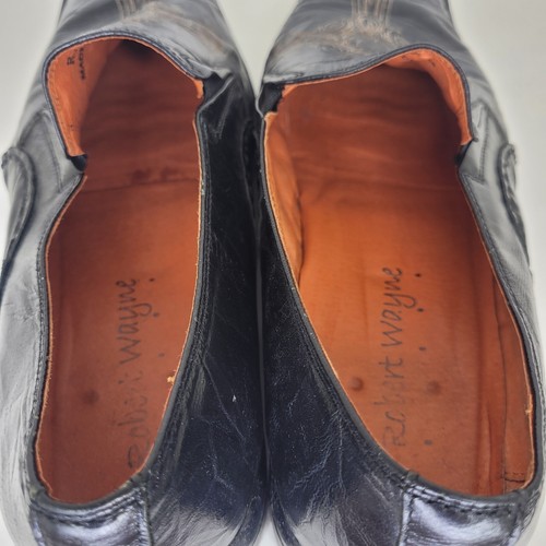 Vtg Robert Wayne Rome Men's Dress Shoes Western Cross Square Toe Black Size 7 - Picture 12 of 18