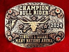 Indian Rodeo Trophy Buckle Champion Bull Ride  Cowboys And Indians  2024  RARE  613