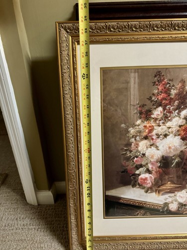 P.Riot, Still life with Flowers’ Framed Print. 33” x 29” - Picture 4 of 10