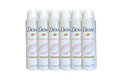 6 PK Dove Powder Soft Antiperspirant Body Spray 150ml /5 oz