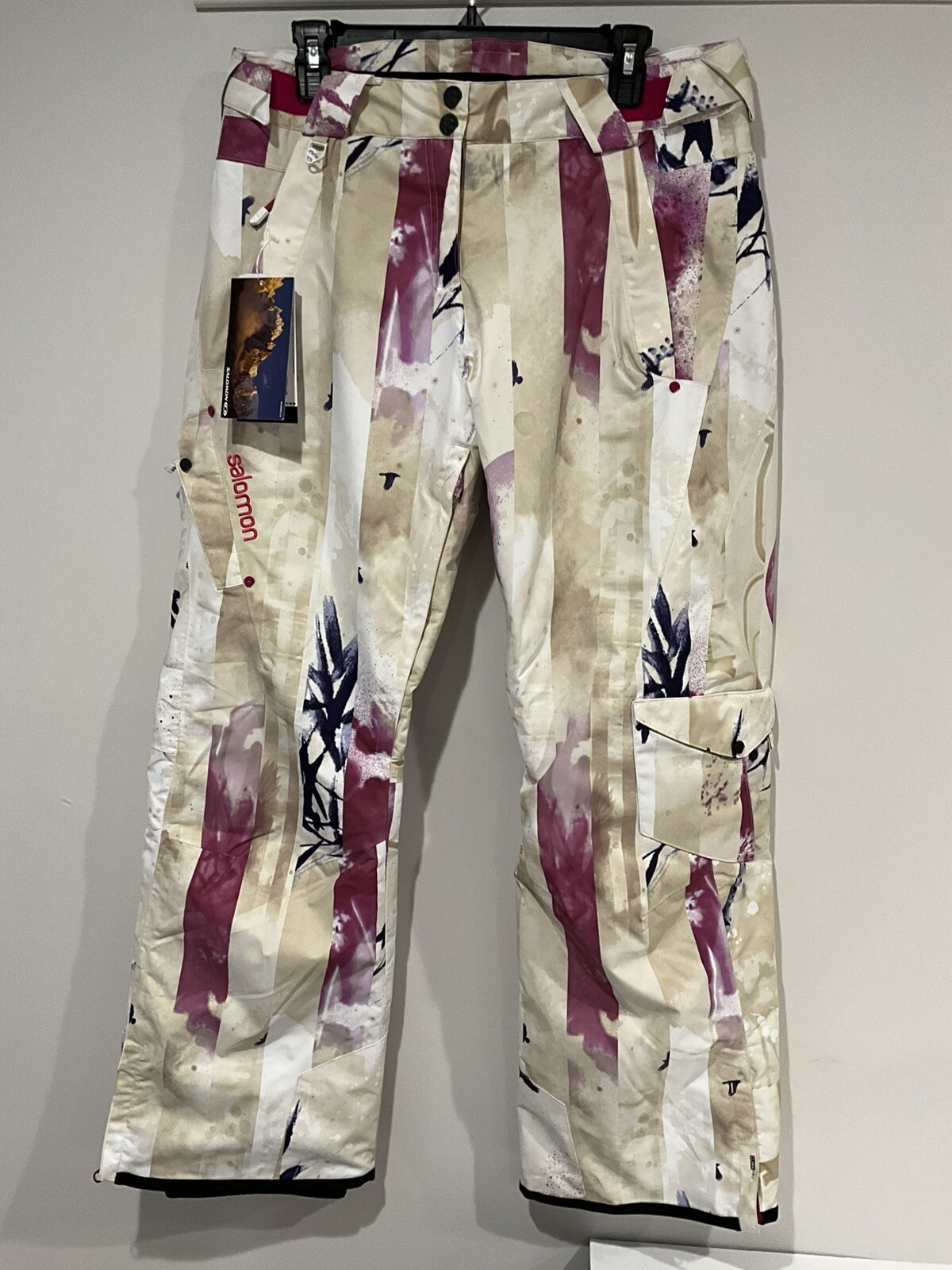 SALOMON Pantaloni da Sci Donna Clima Pro Superstition Vendita al Dettaglio $220 Large