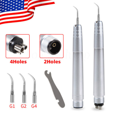 [USA] Dental Ultrasonic Air Perio Scaler Hygienist Handpiece 2 & 4-Holes 3 Tips