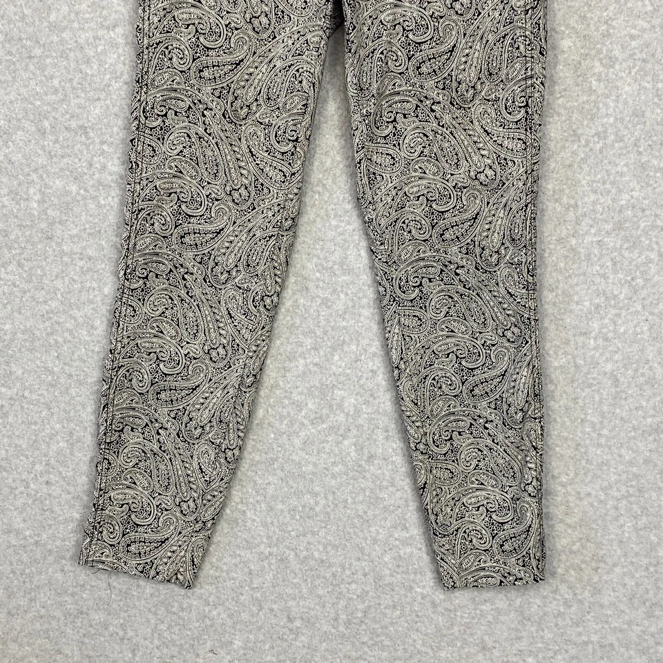 New York & Co Pants Womens S Gray Black Paisley Pull On Ankle Mid Rise Stretch - Image 3 of 4
