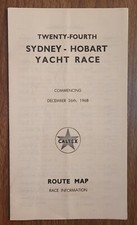 1968 Sydney - Hobart Yacht Race Route Map & Info. Folds Out to 47 x 20cm